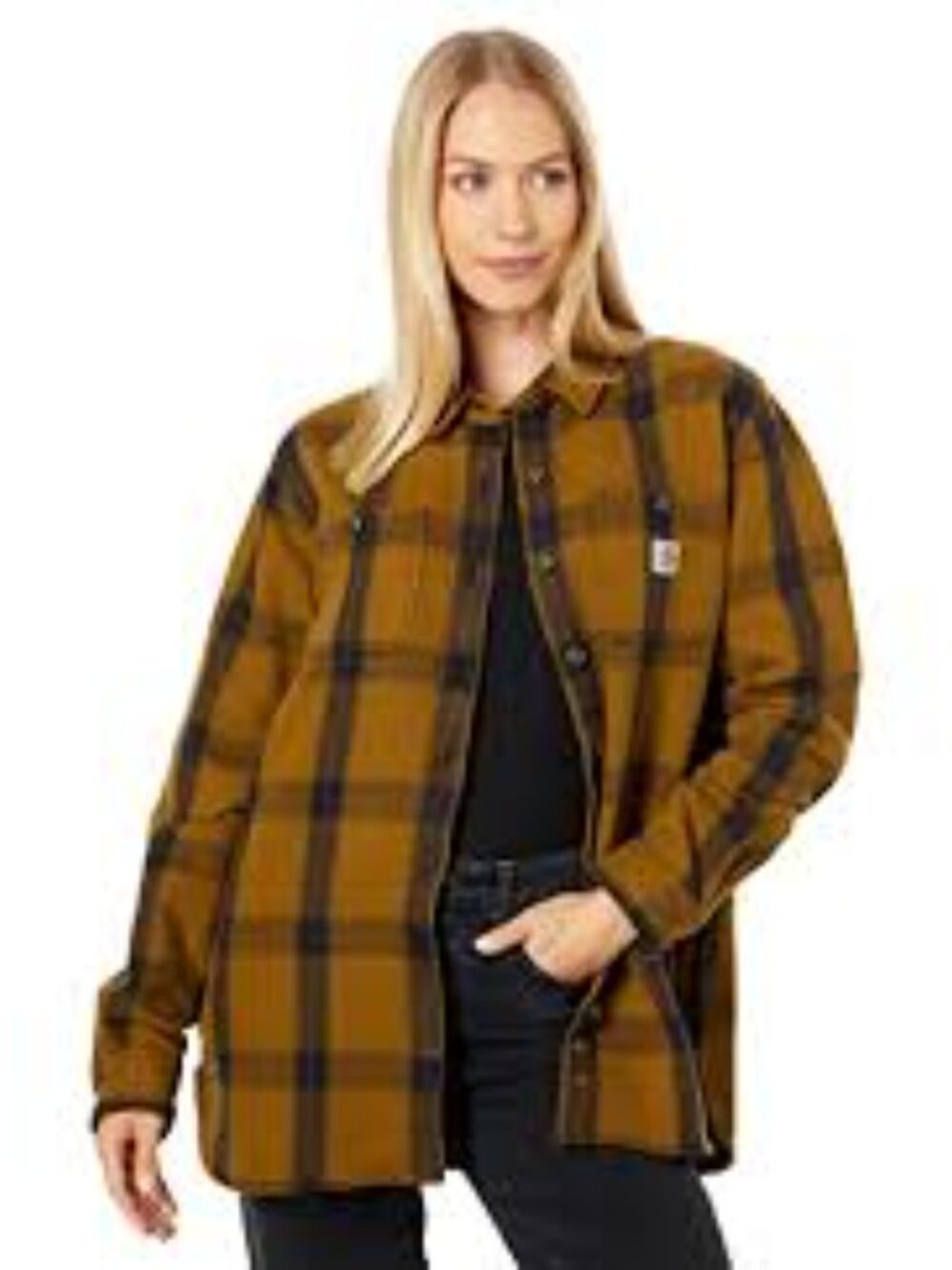 Carhartt Womens Flannel Button Down Loose fit - Picture 2 of 6